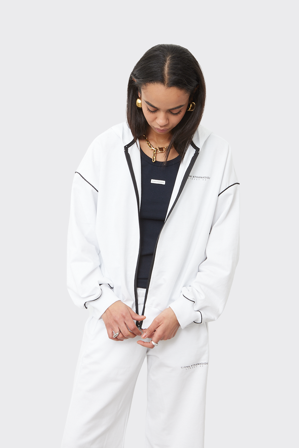 small-dte-119-1 Essential Ζακέτα Με Κουκούλα APPAREL Λευκή - Image 1